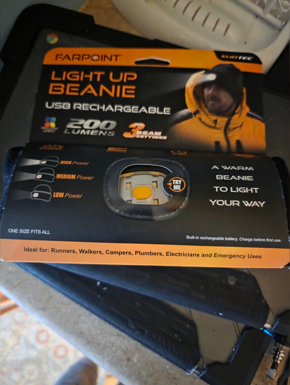 Farpoint Light Up Beanie USB Rechargeable - Black